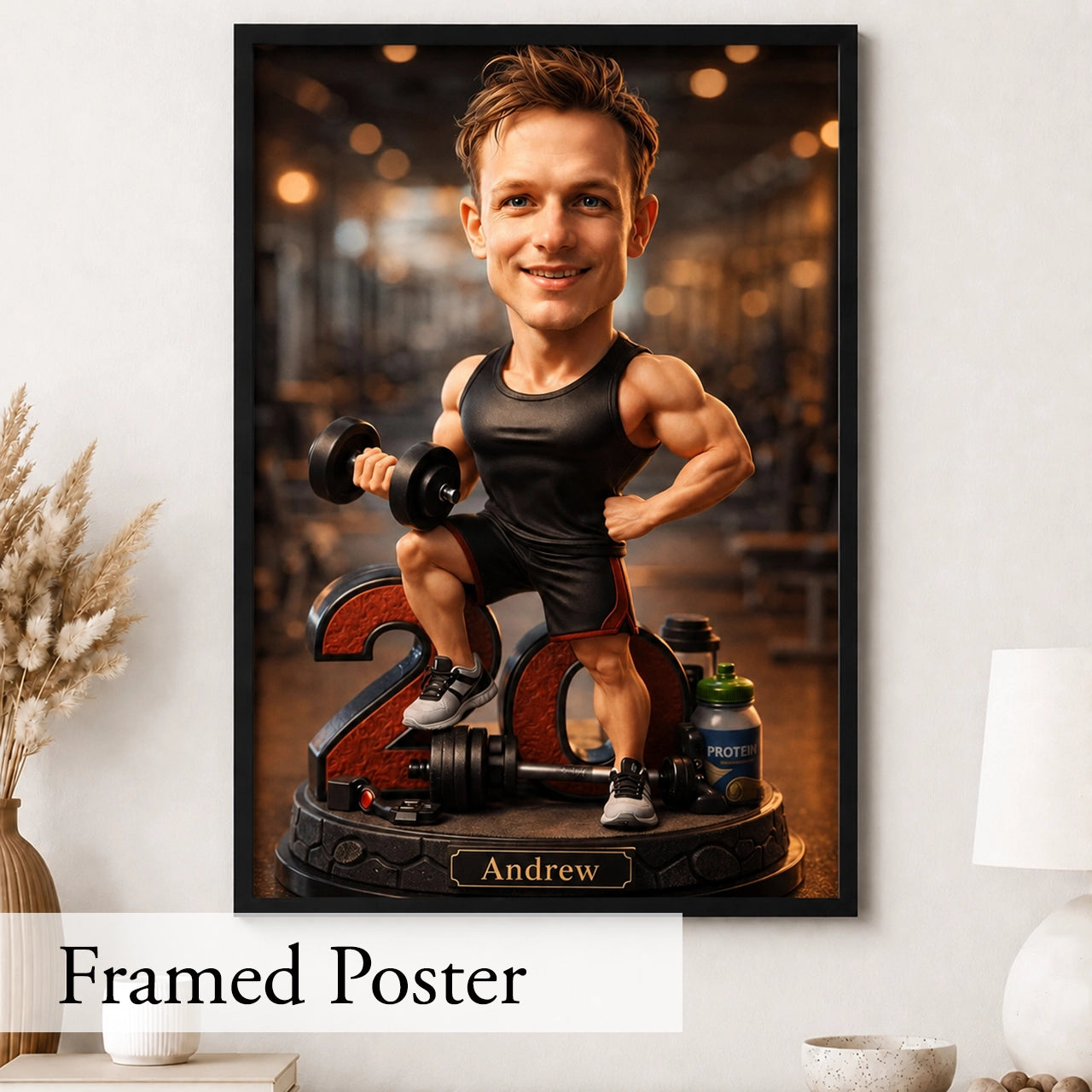Bodybuilder Caricature from Photo - Personalized Gift for Him