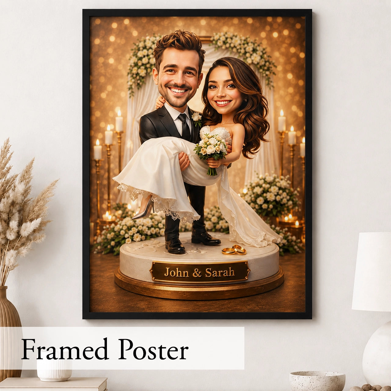 Wedding Caricature from Photo - Personalized Gift for Newlyweds