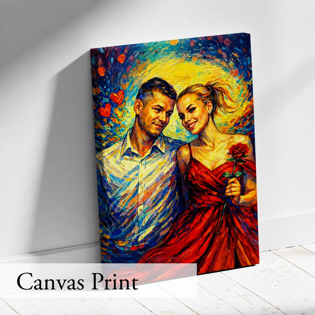 Personalized Oil Painting Portrait from Photo - Custom Couple Gift