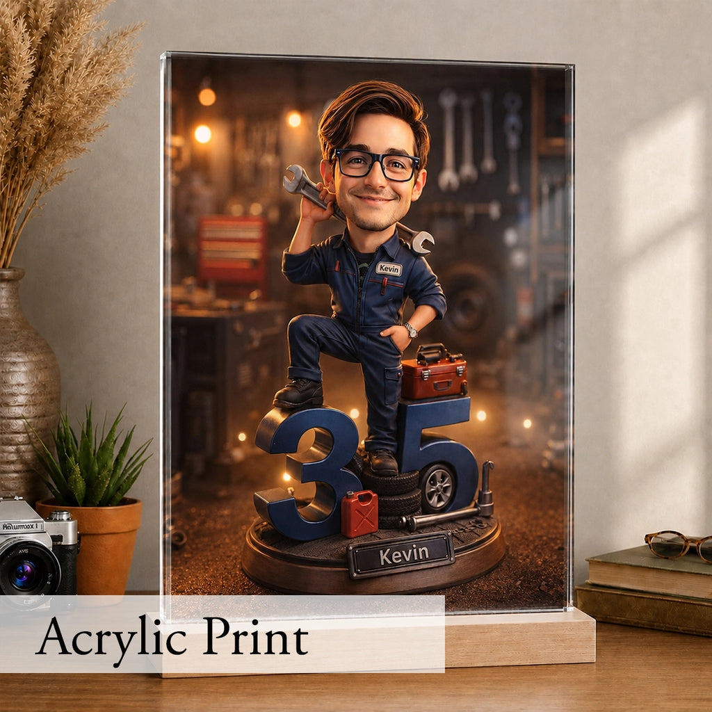 Photo to Canvas - Car Mechanic - Personalized Gift