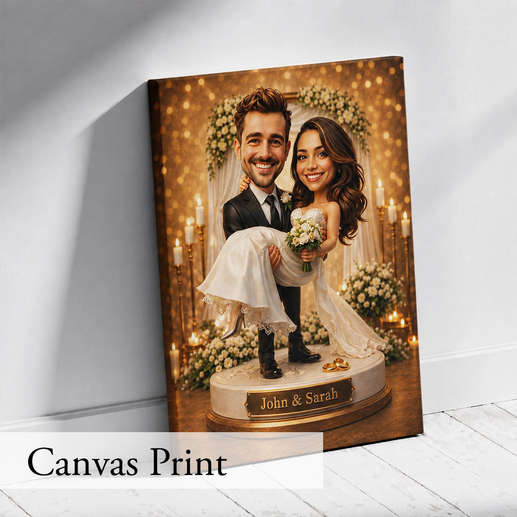 Wedding Caricature from Photo - Personalized Gift for Newlyweds