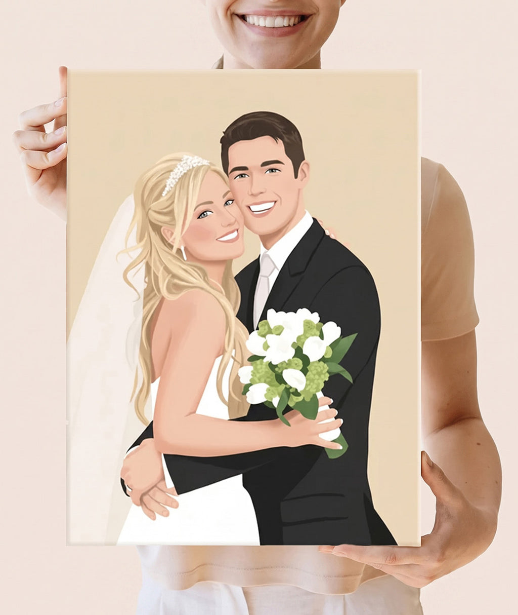 Custom Faceless Portrait from Photo | Personalized Canvas Print | Minimalist Digital Illustration | Unique Wall Art