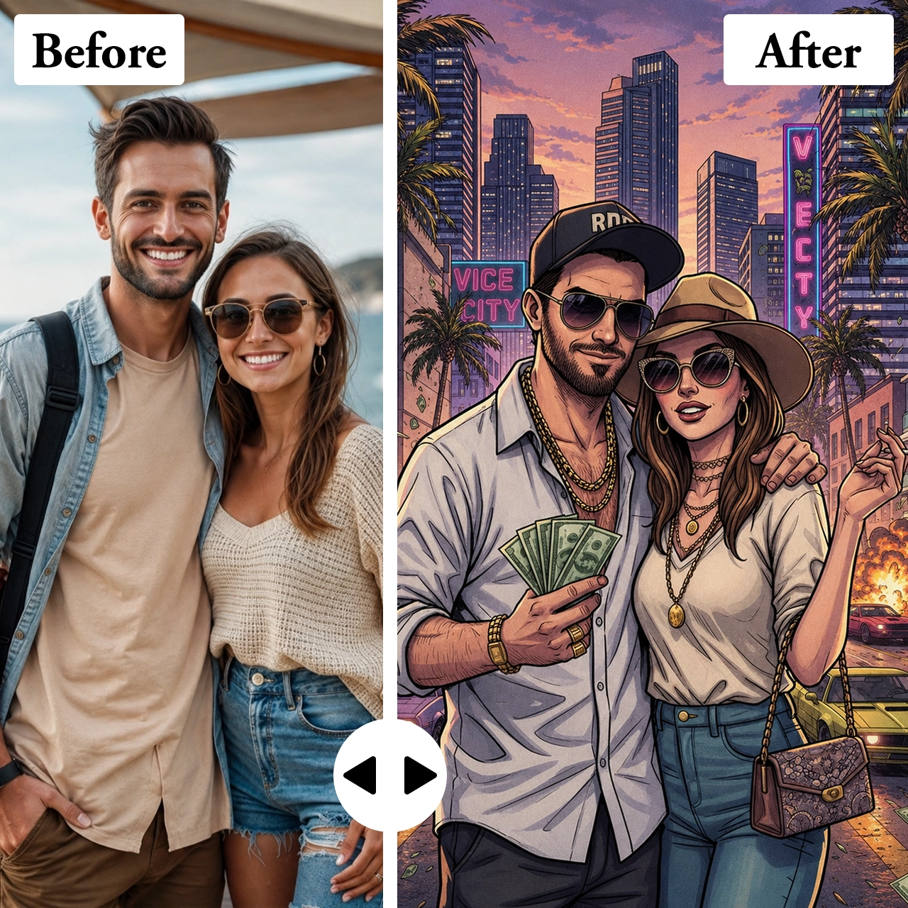 Personalized GTA-Style Portrait from Photo - Custom Gaming Gift
