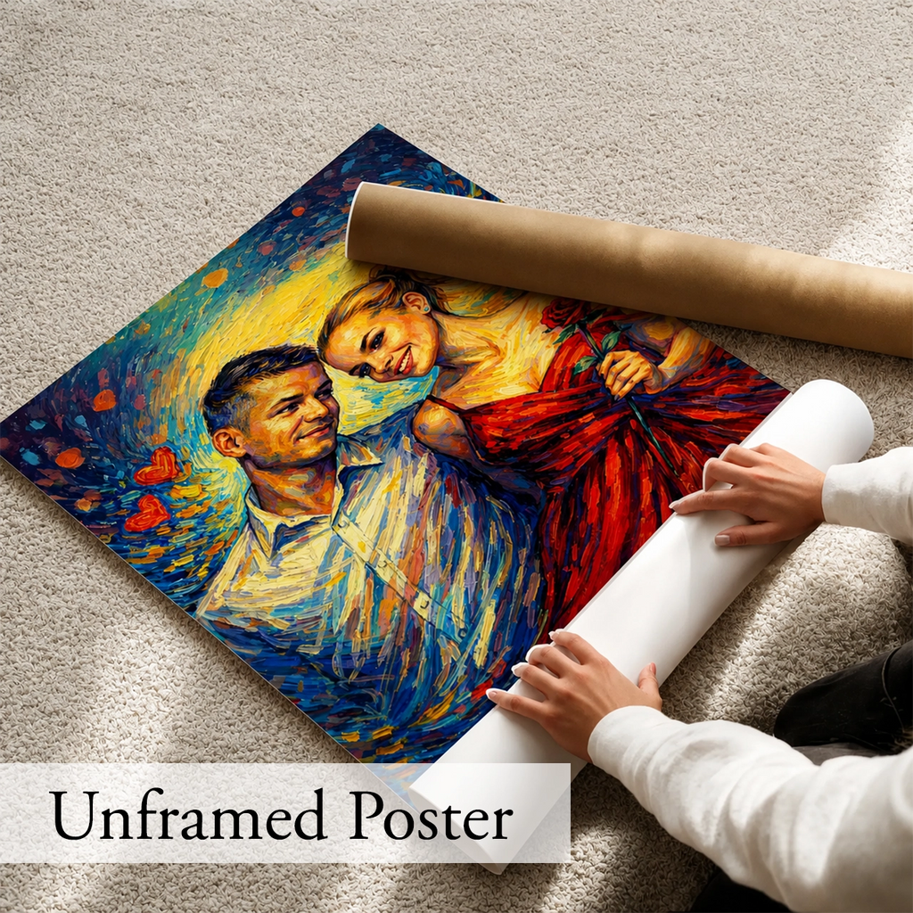 Personalized Oil Painting Portrait from Photo - Custom Couple Gift