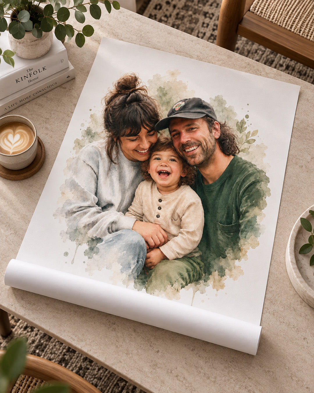 Soft Watercolor Couple Portrait from Photo, Custom Wedding Anniversary Christmas Gift for Wife Husband Parents, Engagement Gift for Friend, Unique Poster Wall Art