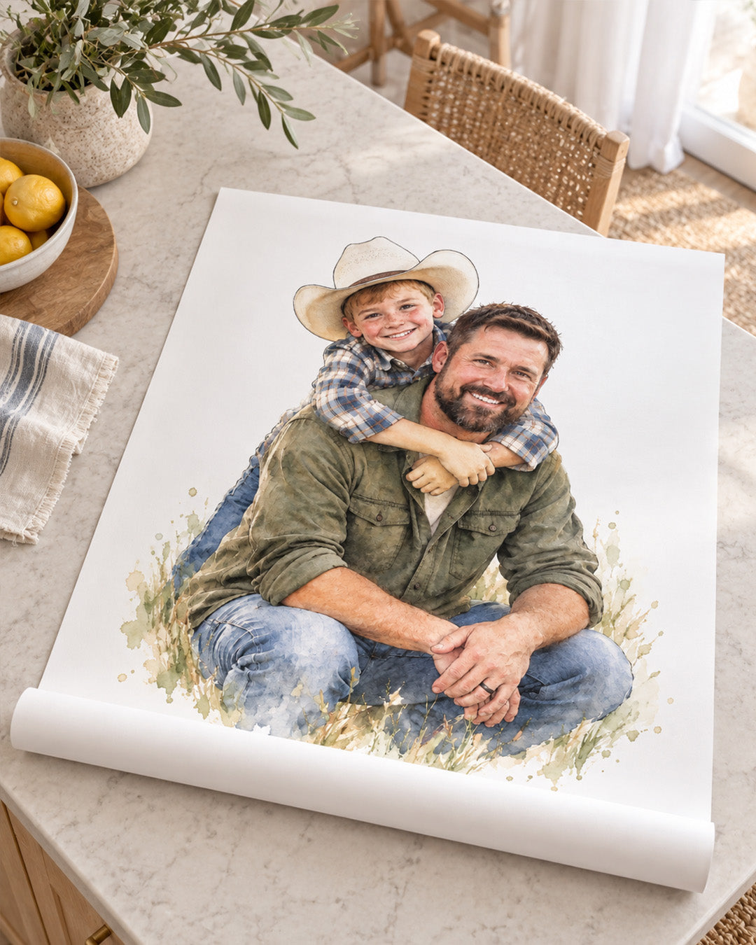 Delicate Watercolor Portrait from Photo – Personalized Canvas Painting, Custom Couple Wedding, Engagement & Anniversary Gift
