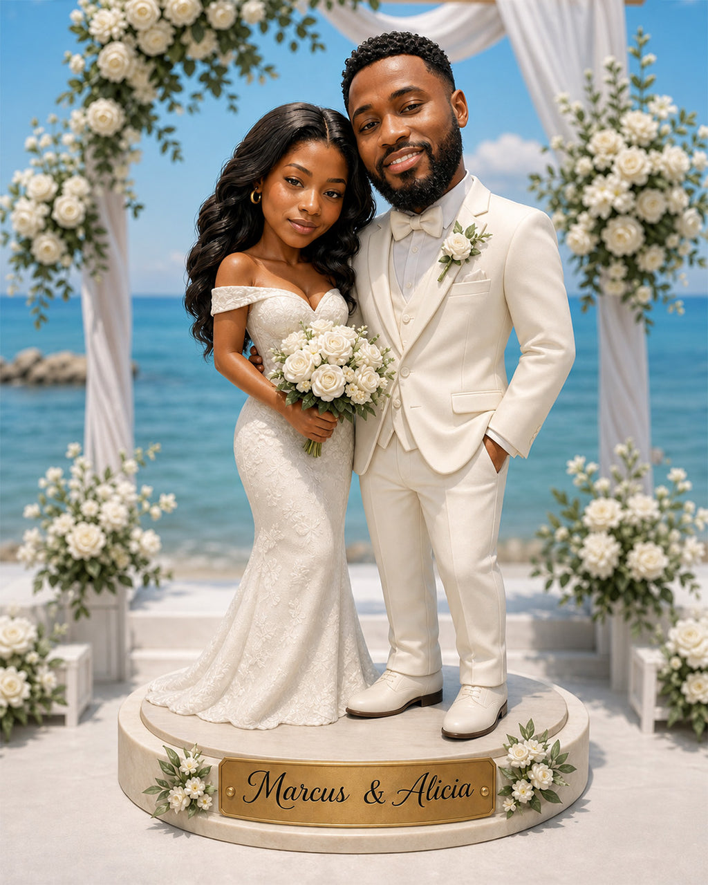 Wedding Couple Portrait  from Photo | Personalized Canvas Print | Custom Wedding Portrait | Unique Anniversary Gift