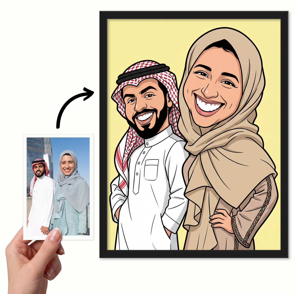 صورة شخصية مخصصة من صورتك | لوحة فنية مرحة وممتعة على قماش الكانفاس | طباعة جاهزة للتعليق على قماش الكانفاس | فكرة هدية فريدة
