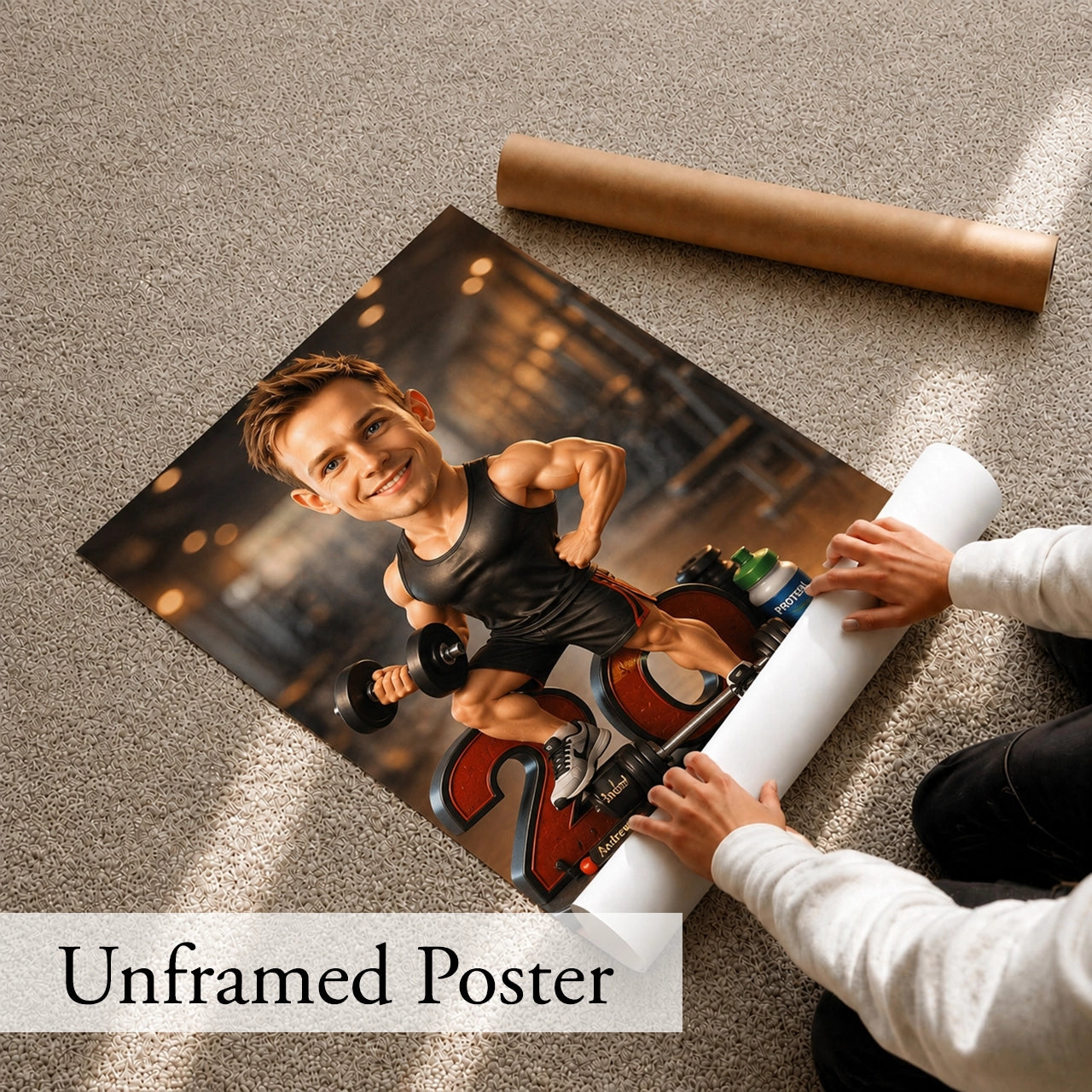 Bodybuilder Caricature from Photo - Personalized Gift for Him