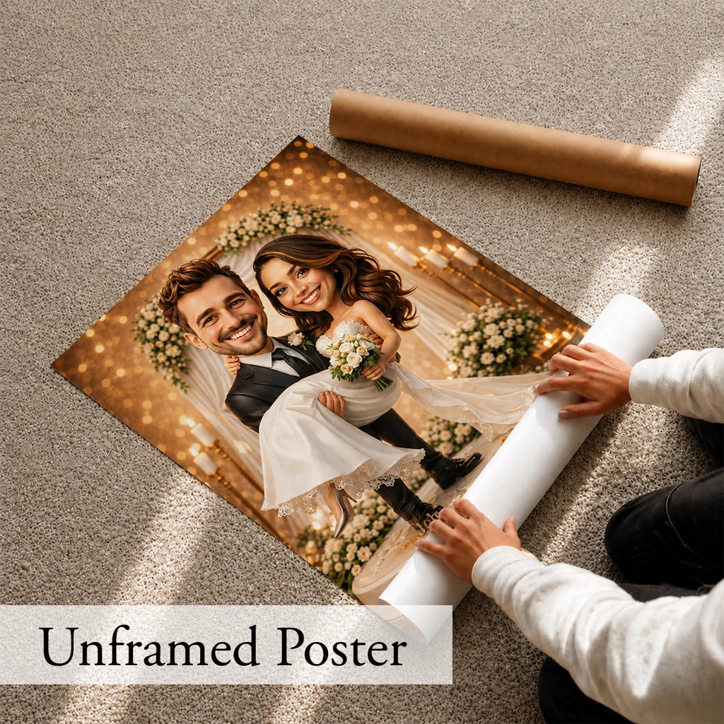 Wedding Caricature from Photo - Personalized Gift for Newlyweds