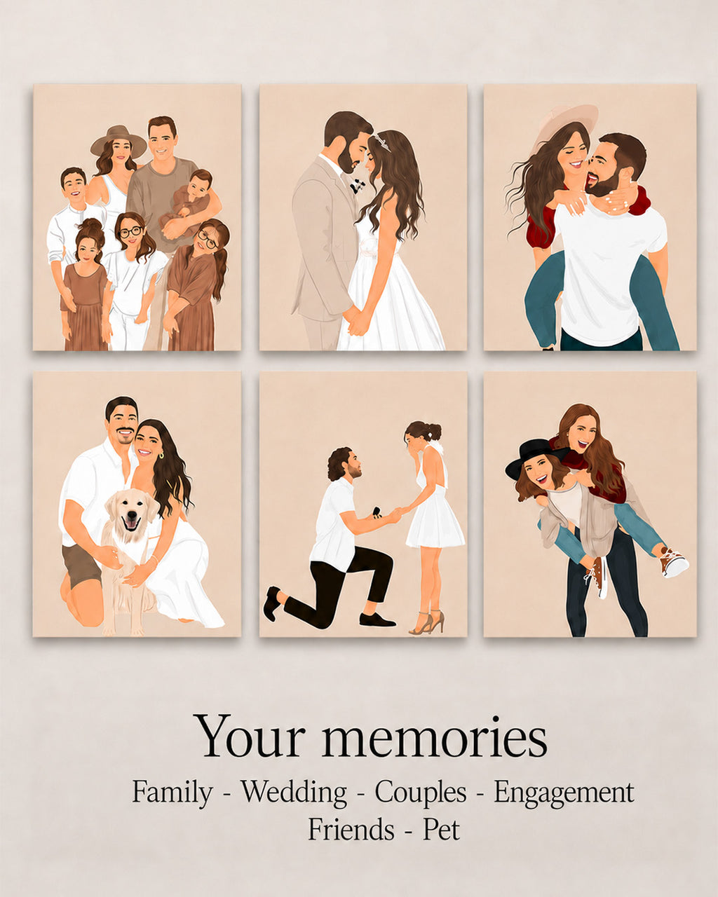Custom Faceless Portrait from Photo | Personalized Canvas Print | Minimalist Digital Illustration | Unique Wall Art
