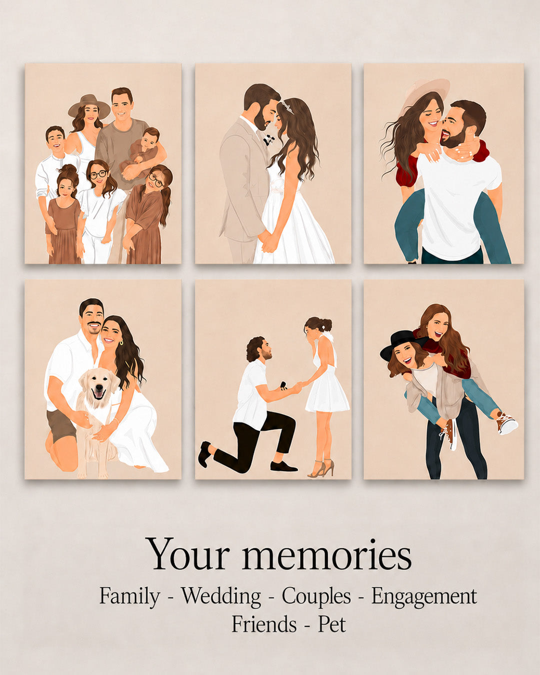 Custom Faceless Portrait from Photo | Personalized Canvas Print | Minimalist Digital Illustration | Unique Wall Art