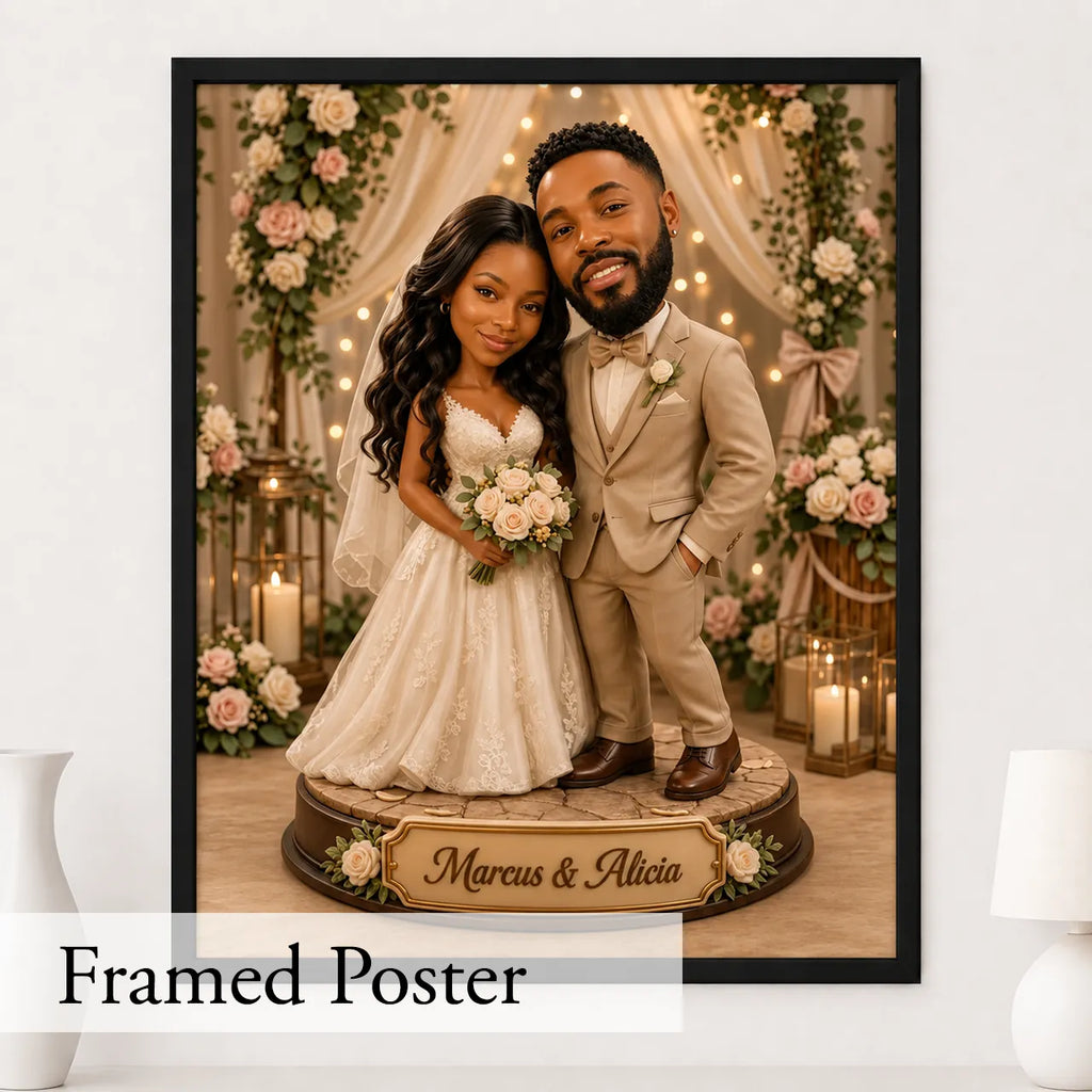 Wedding Couple Portrait  from Photo | Personalized Canvas Print | Custom Wedding Portrait | Unique Anniversary Gift