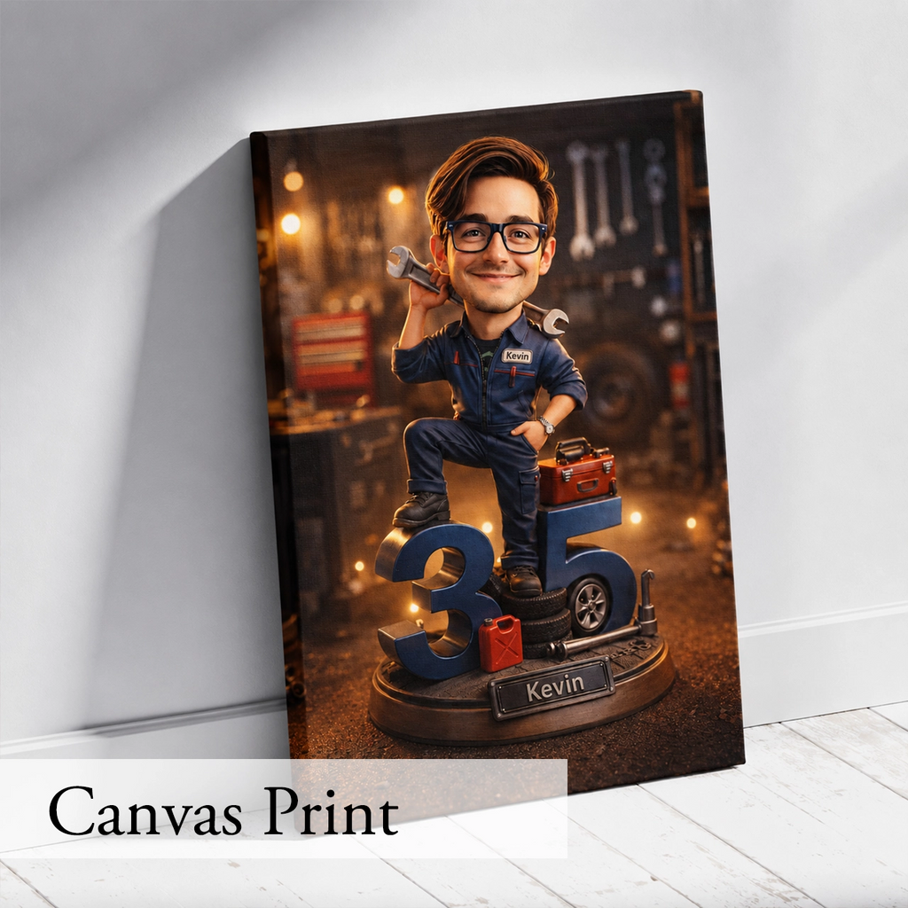 Photo to Canvas - Car Mechanic - Personalized Gift