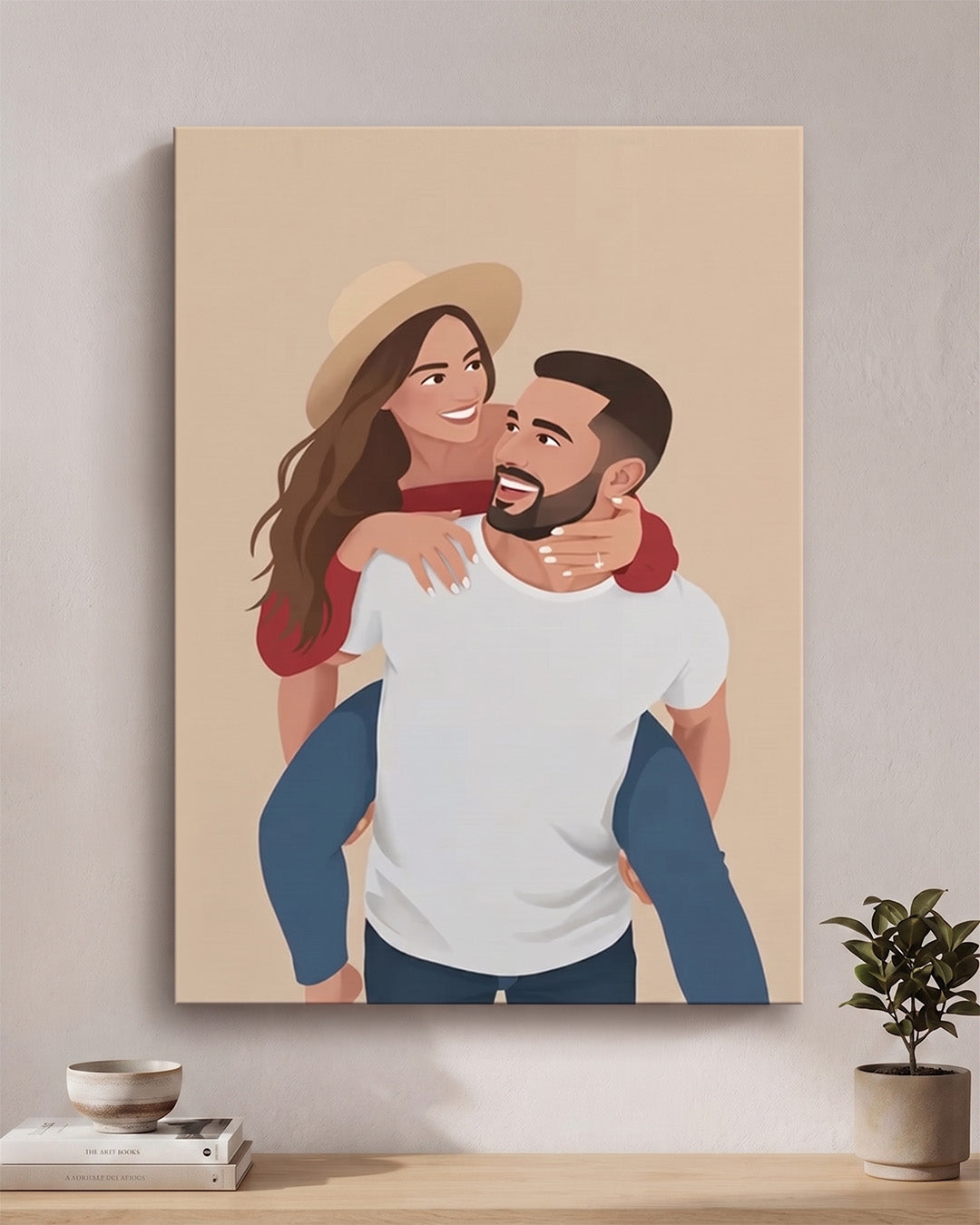 Custom Faceless Portrait from Photo | Personalized Canvas Print | Minimalist Digital Illustration | Unique Wall Art