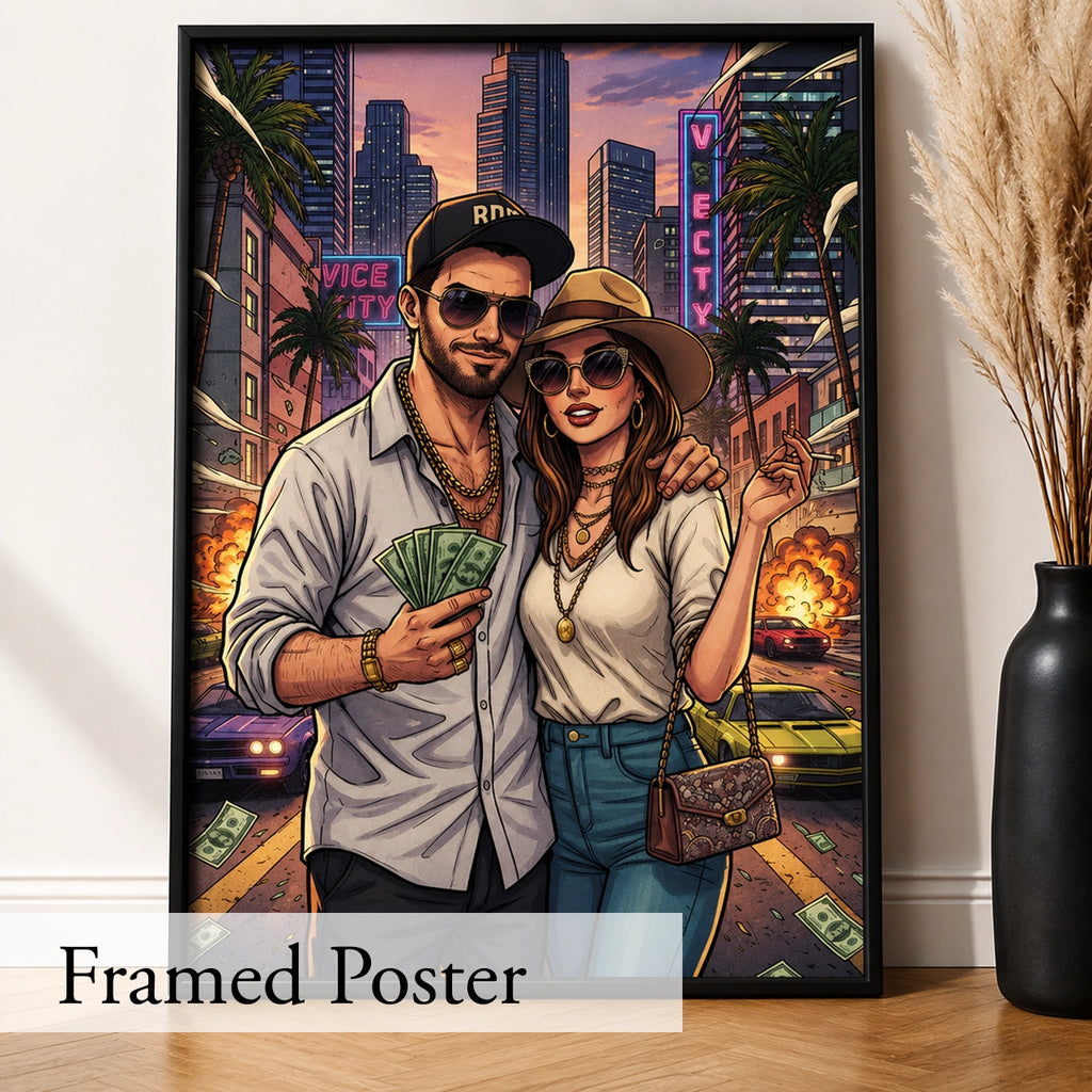 Personalized GTA-Style Portrait from Photo - Custom Gaming Gift