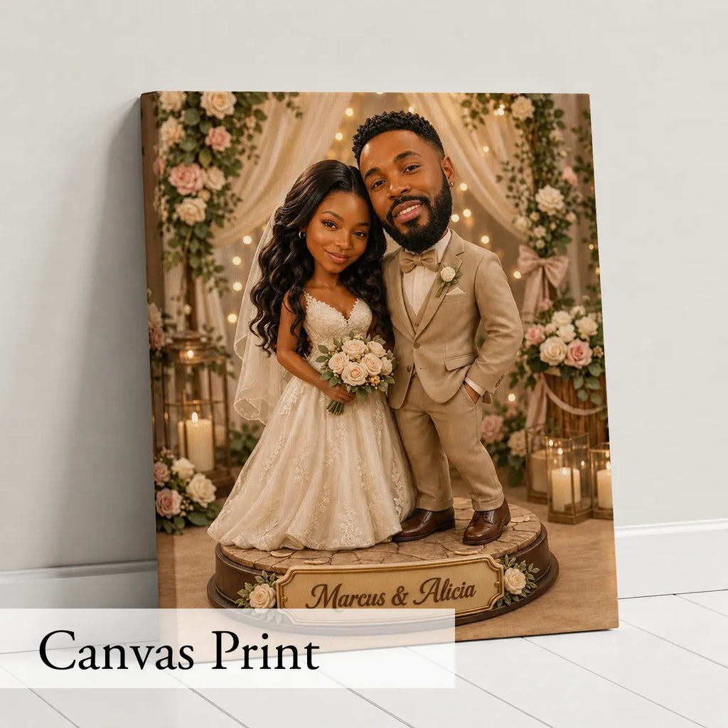 Wedding Couple Portrait  from Photo | Personalized Canvas Print | Custom Wedding Portrait | Unique Anniversary Gift