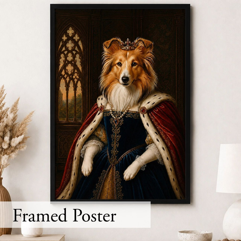 Customised Royal Dog Portrait from Photo - Charming Gift for Dog Lovers