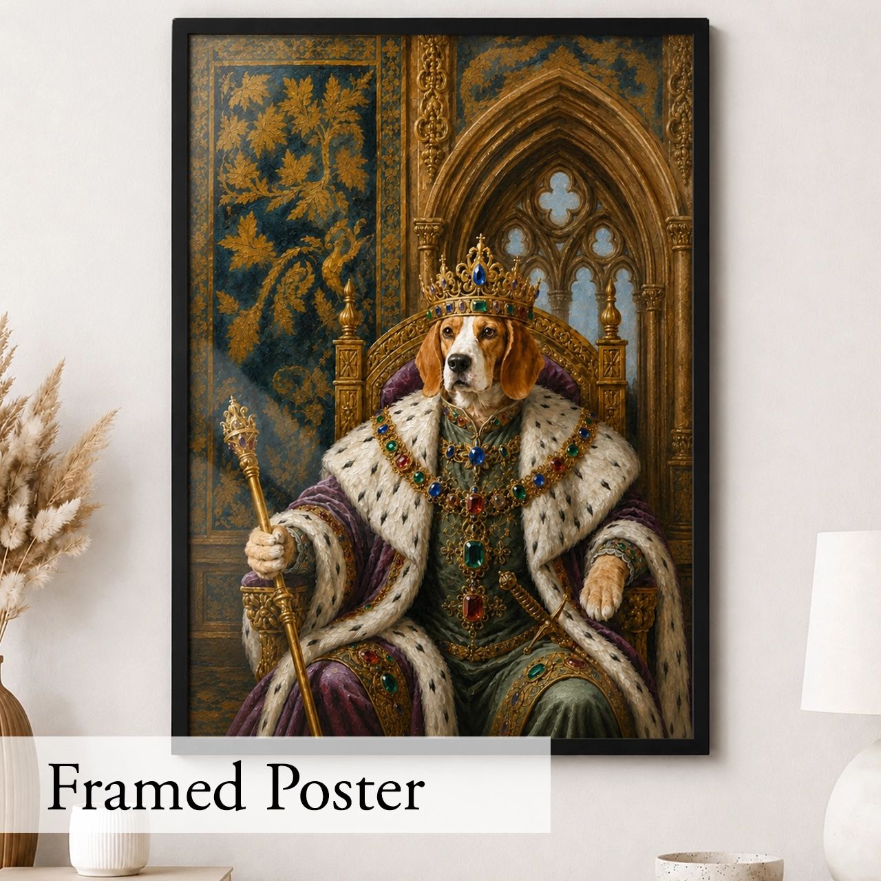 Customised Monarch Dog Portrait from Photo - Beautiful Tribute to a Beloved Pet