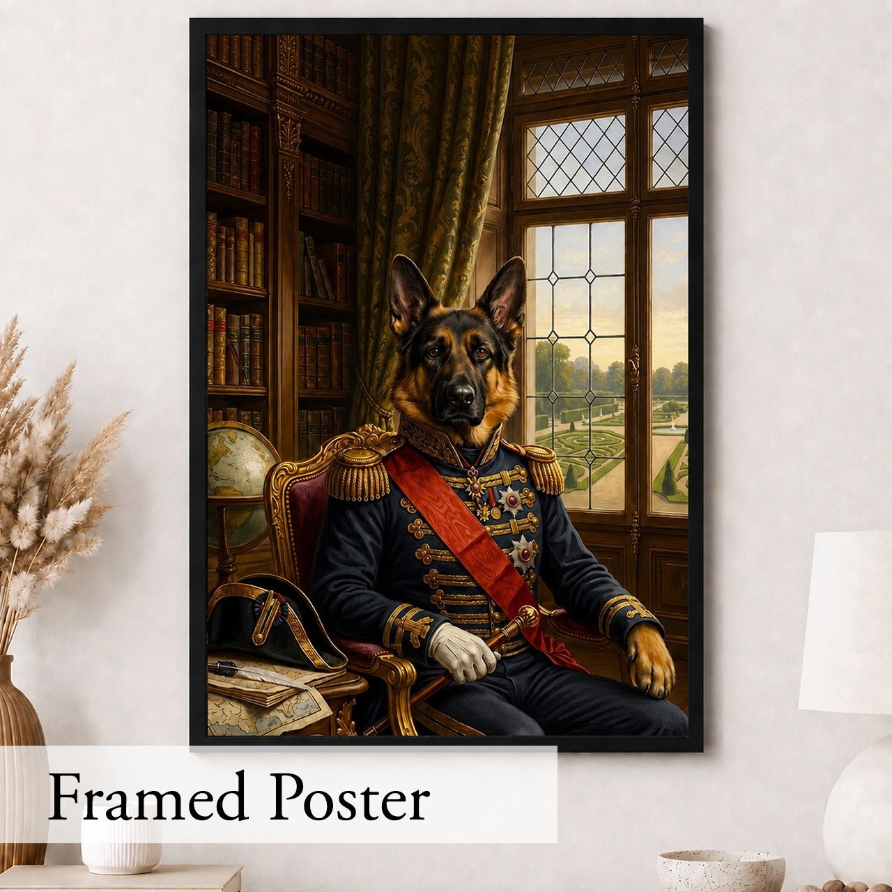 Customised Commander Dog Portrait from Photo - Wonderful Present for Any Occasion