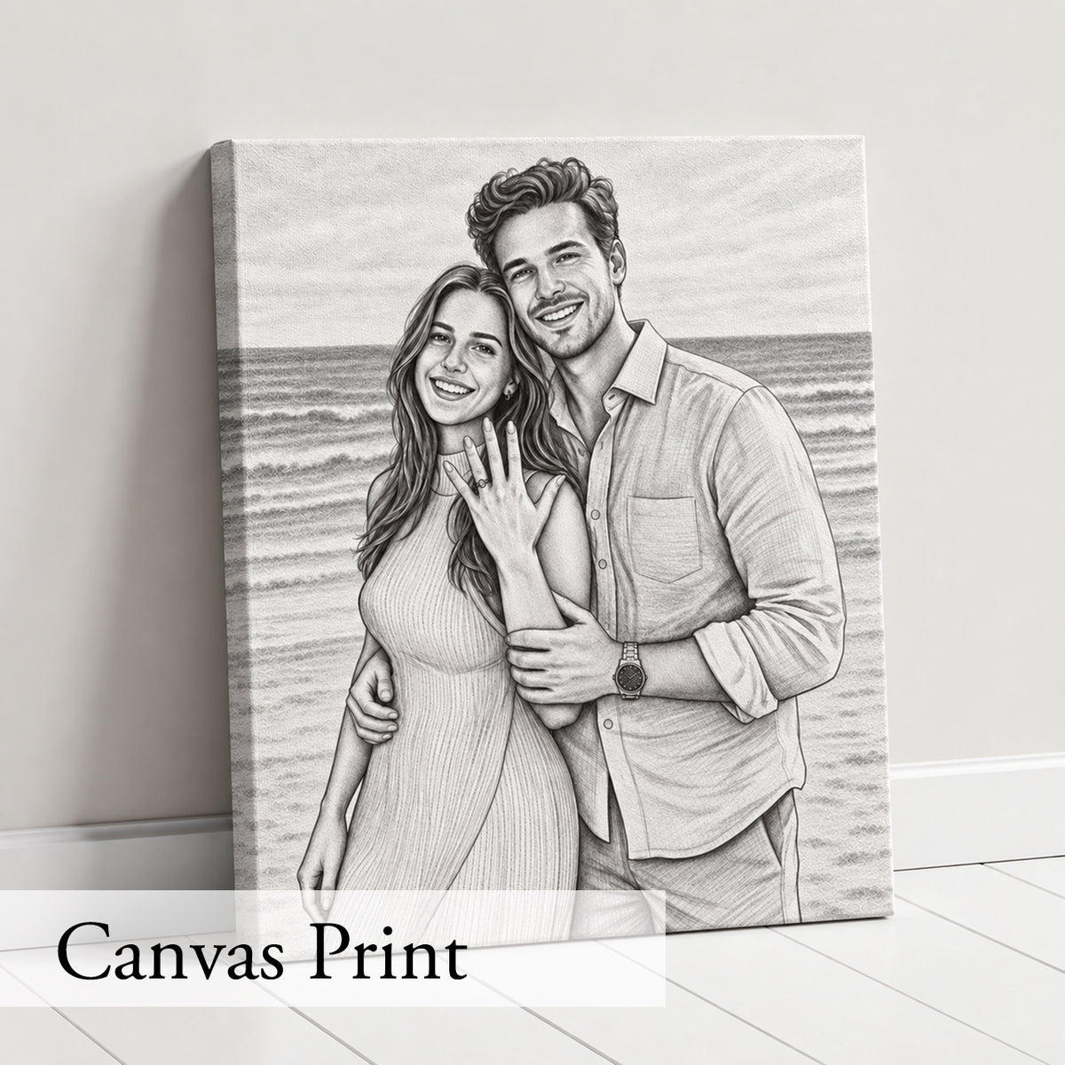 Custom Portrait From Photo, Personalized Wedding Gift, Pencil sketch, Anniversary Gifts For Wife Husband