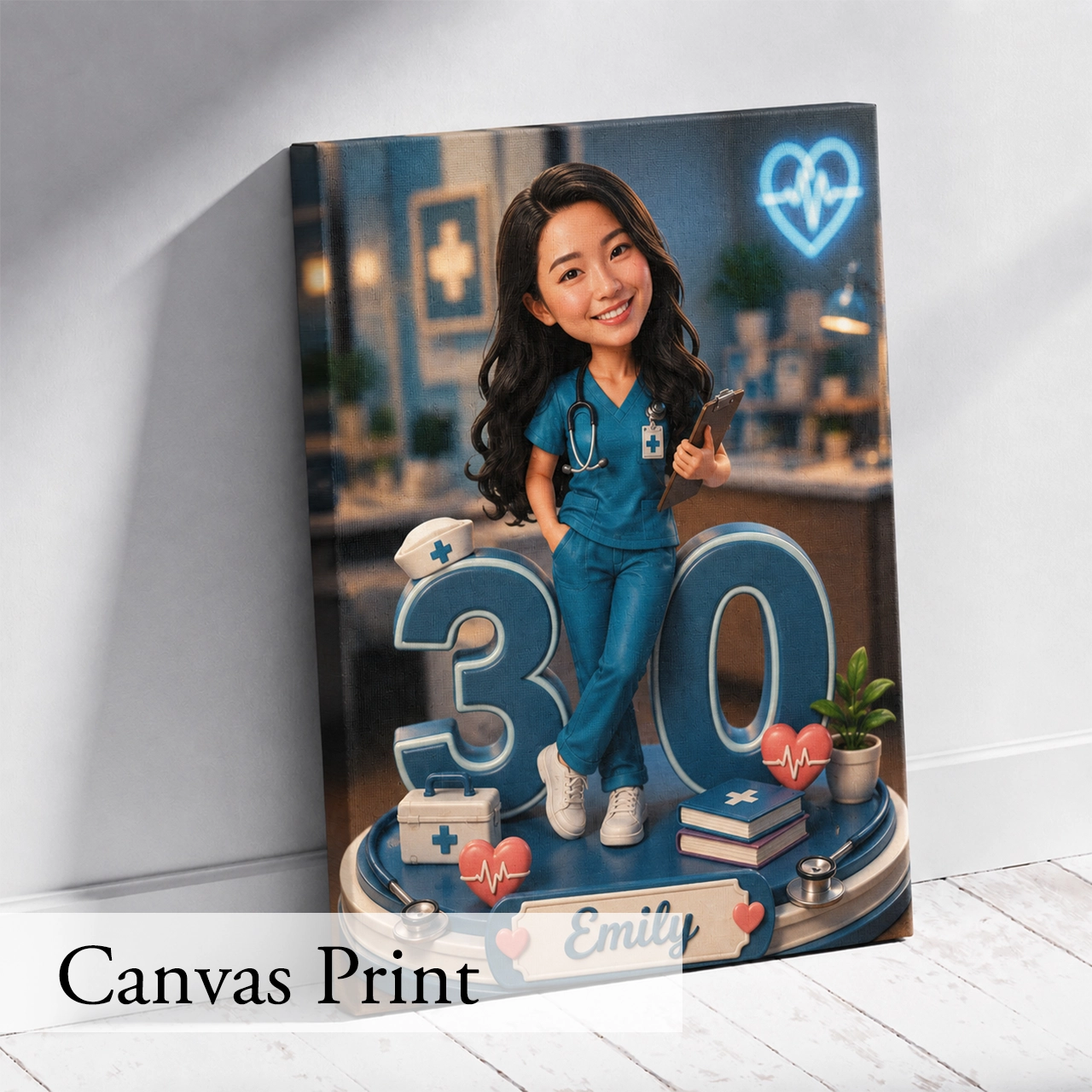 Female Doctor Caricature from Photo - Personalized Gift for Her