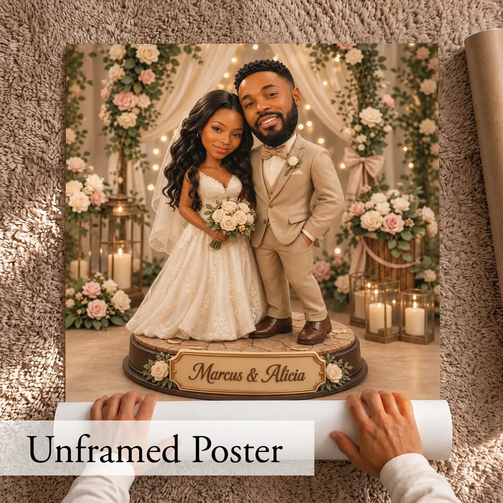 Wedding Couple Portrait  from Photo | Personalized Canvas Print | Custom Wedding Portrait | Unique Anniversary Gift