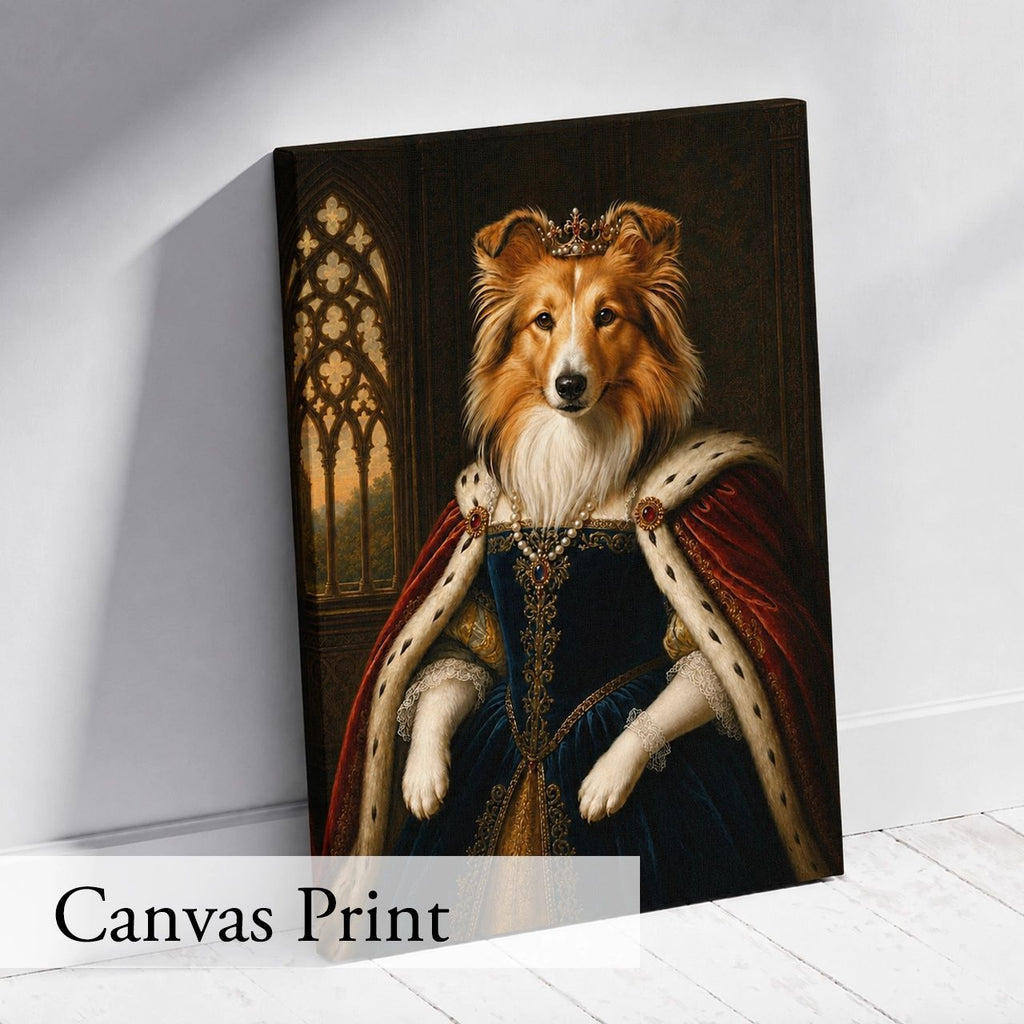 Customised Royal Dog Portrait from Photo - Charming Gift for Dog Lovers