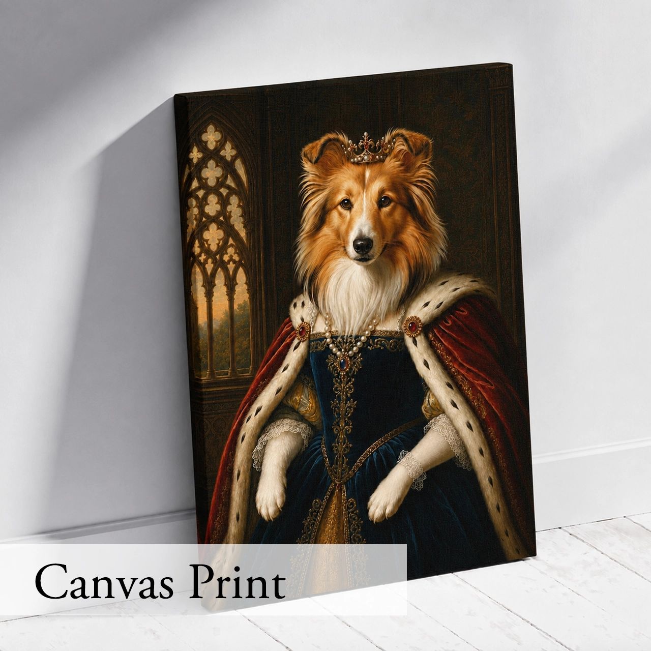 Customised Royal Dog Portrait from Photo - Charming Gift for Dog Lovers