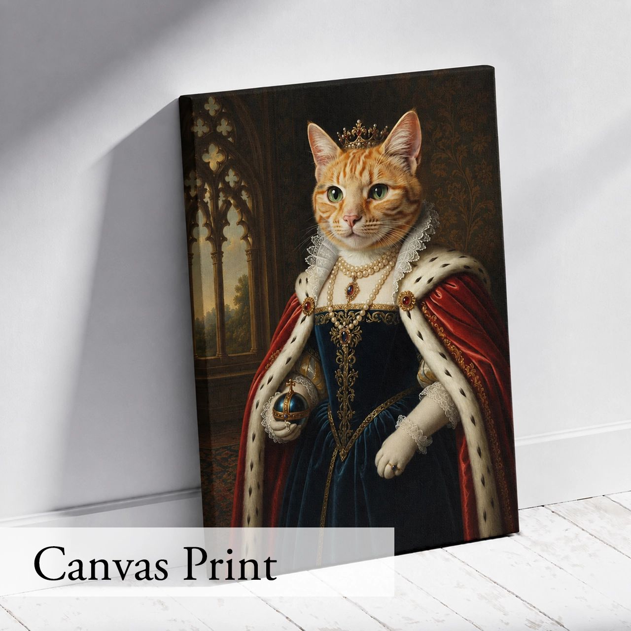 Royal Cat Portrait from Photo - Personalized Pet Gift