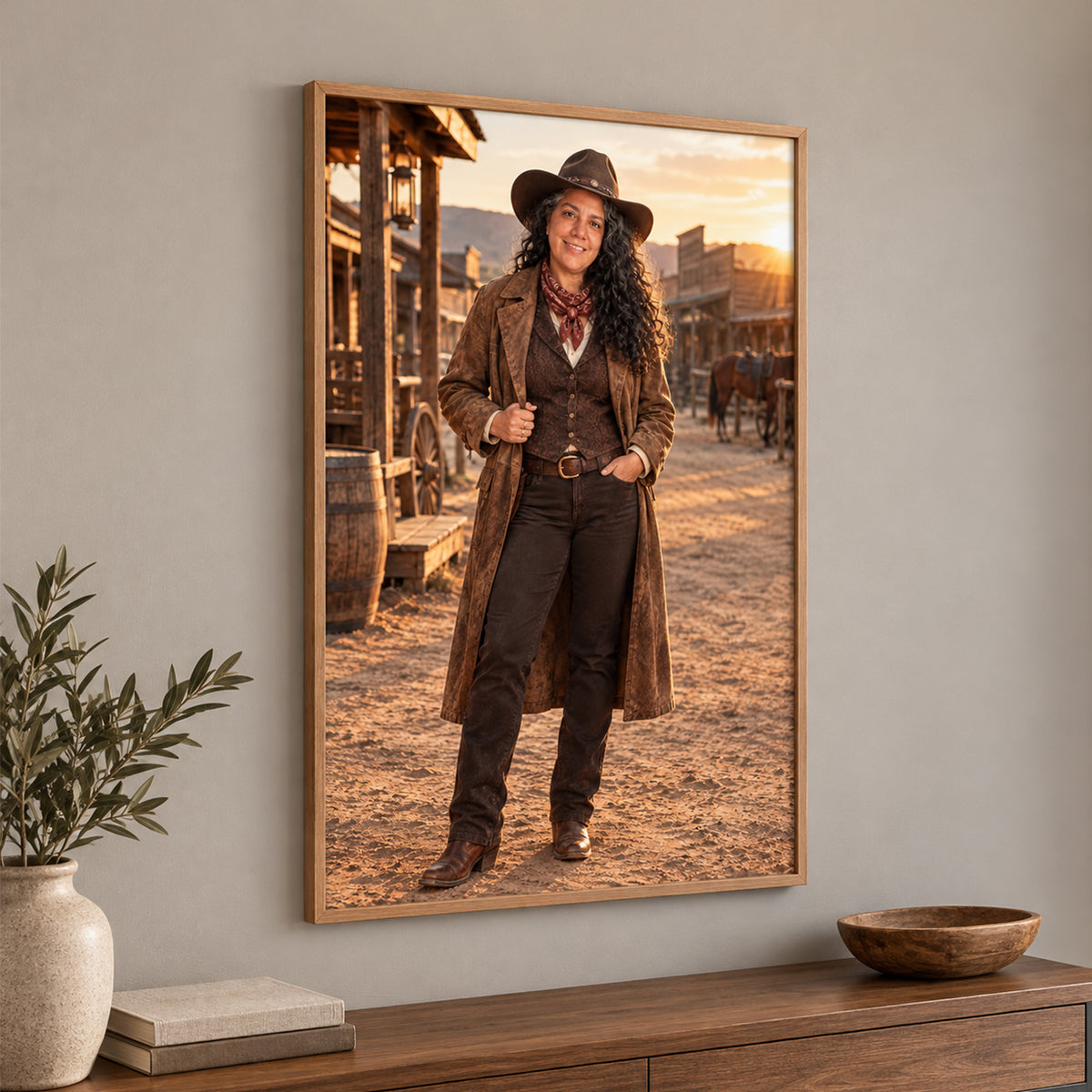 Custom Cowboy Man Portrait From Photo – Personalized Gift