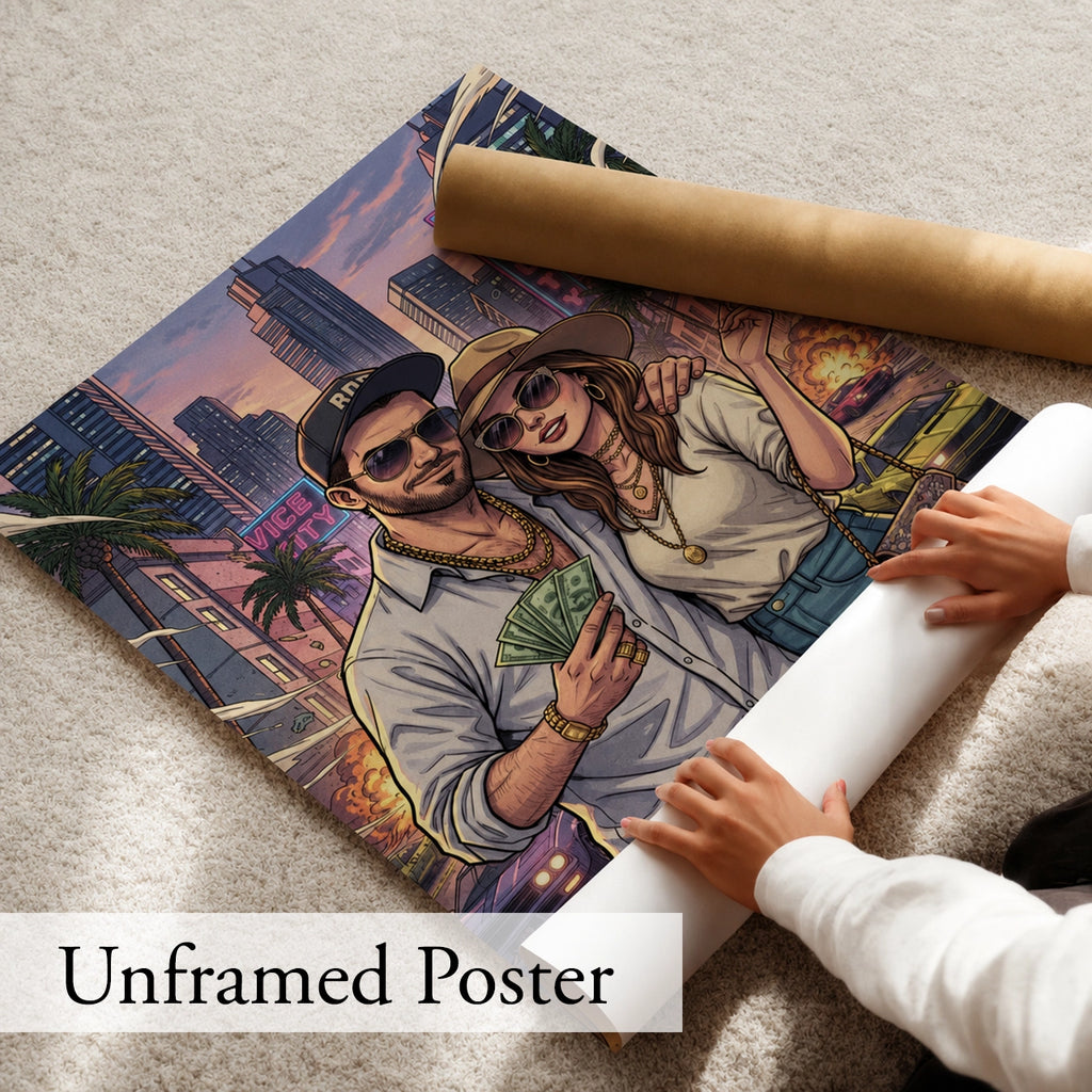 Personalized GTA-Style Portrait from Photo - Custom Gaming Gift