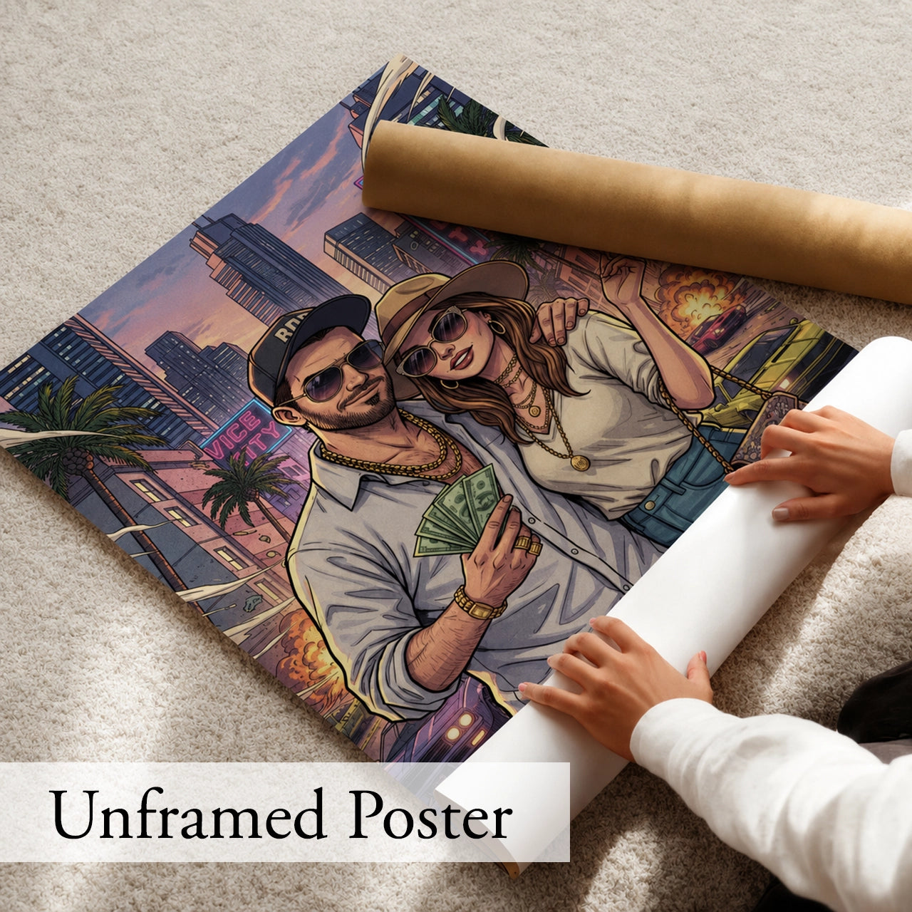 Personalized GTA-Style Portrait from Photo - Custom Gaming Gift