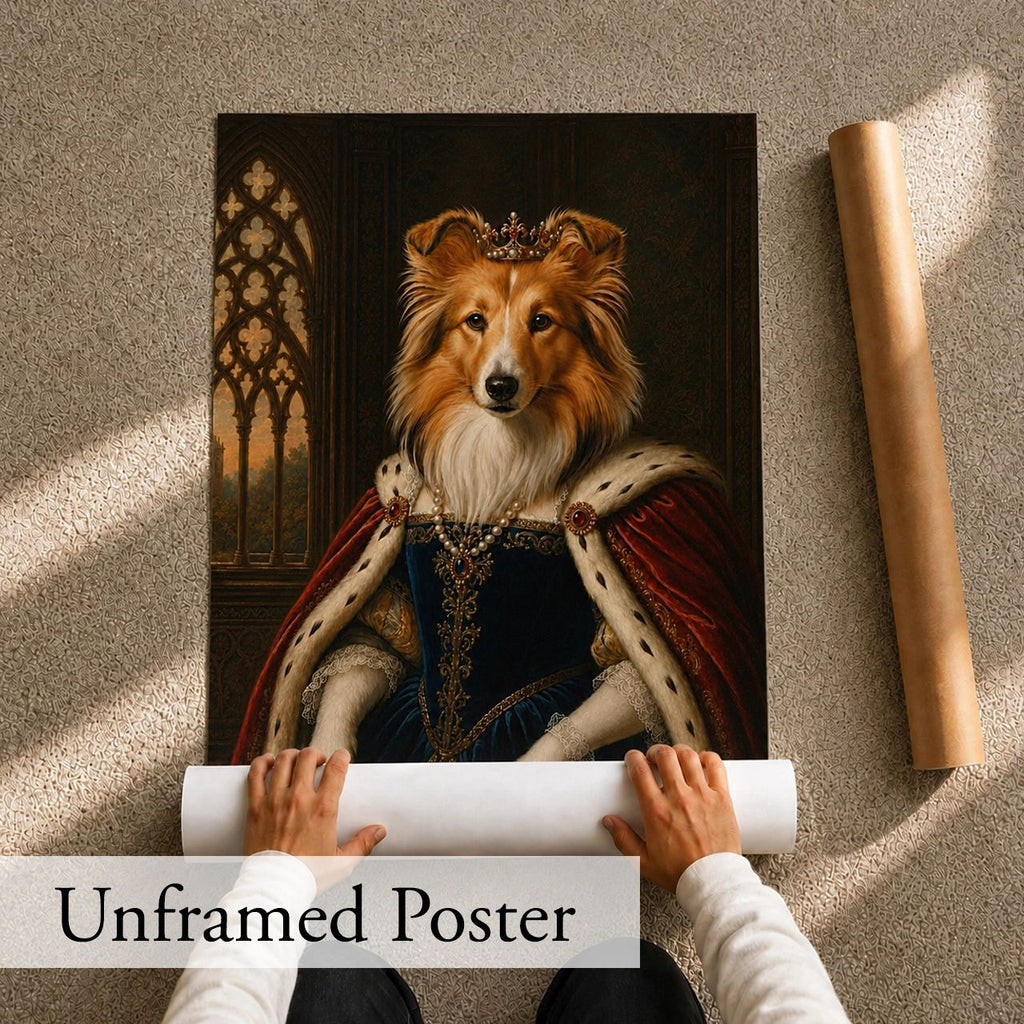 Customised Royal Dog Portrait from Photo - Charming Gift for Dog Lovers