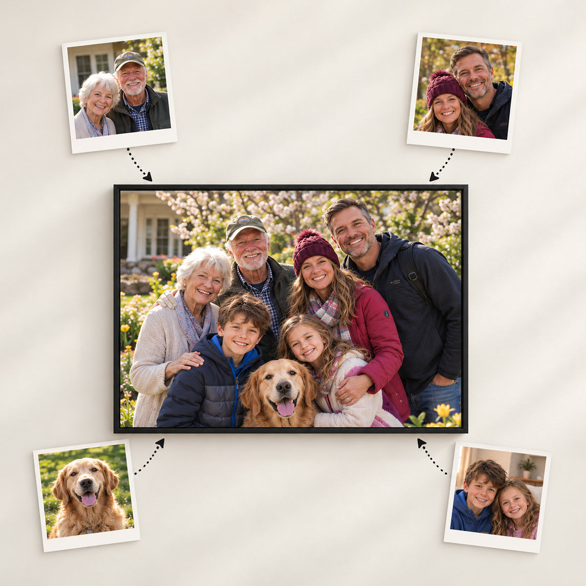 Grandparents & Grandchildren Portrait from Photos
