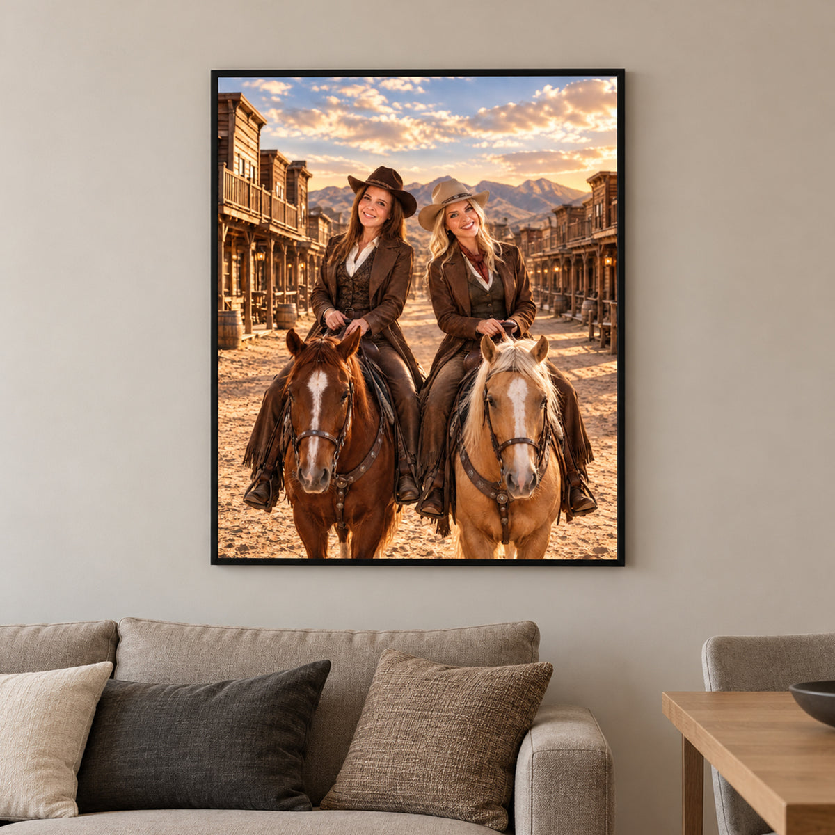 Custom Wild West Cowboy Portrait From Photo – Personalized Gift