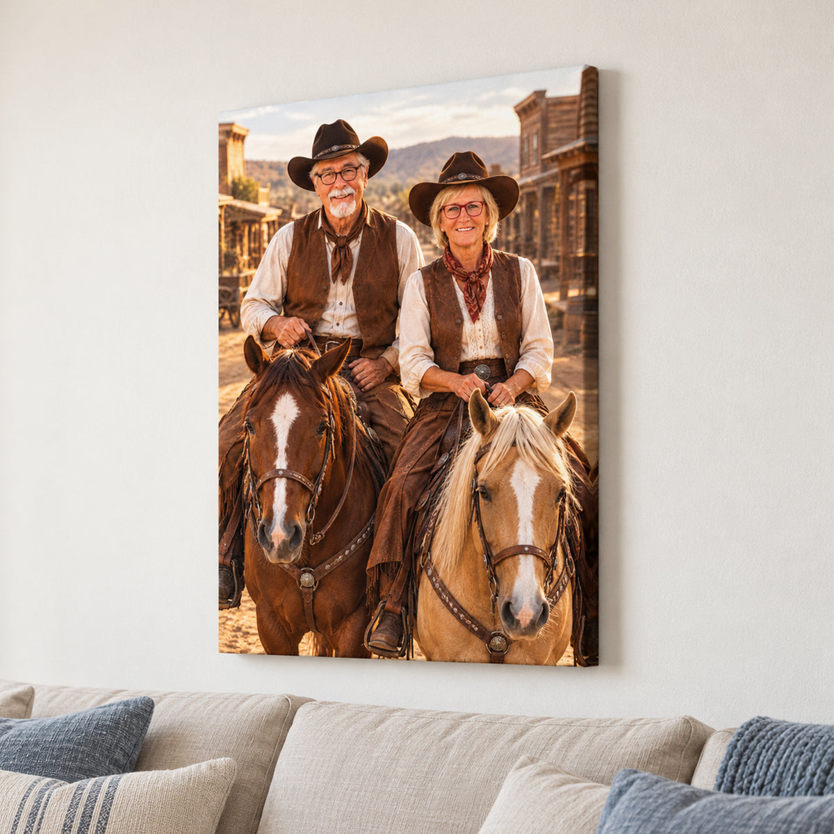 Custom Wild West Cowboy Portrait From Photo – Personalized Gift