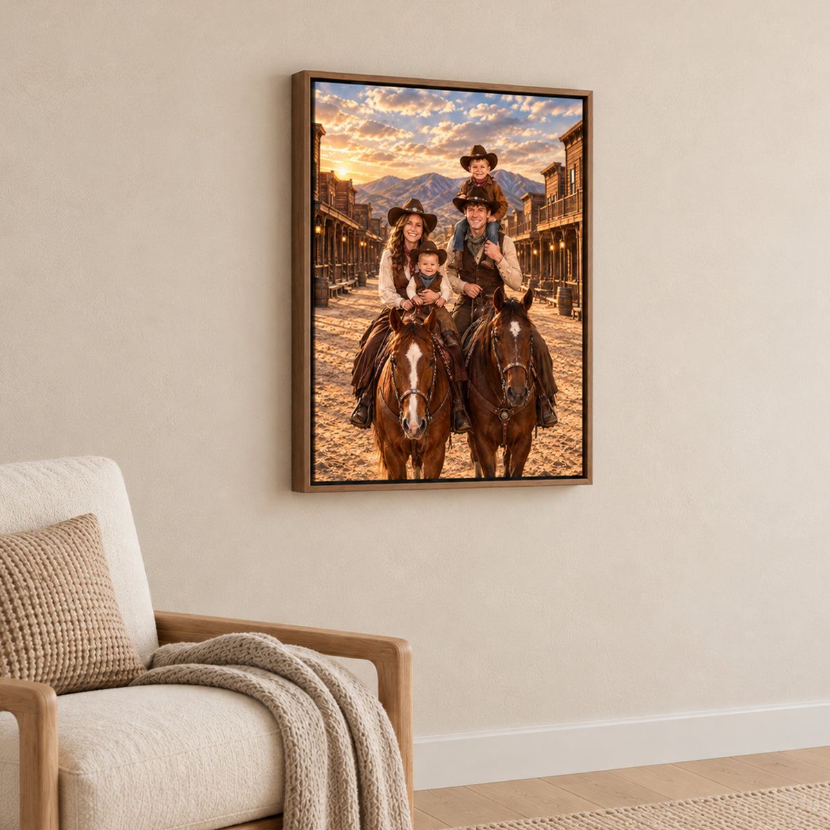 Custom Wild West Cowboy Portrait From Photo – Personalized Gift