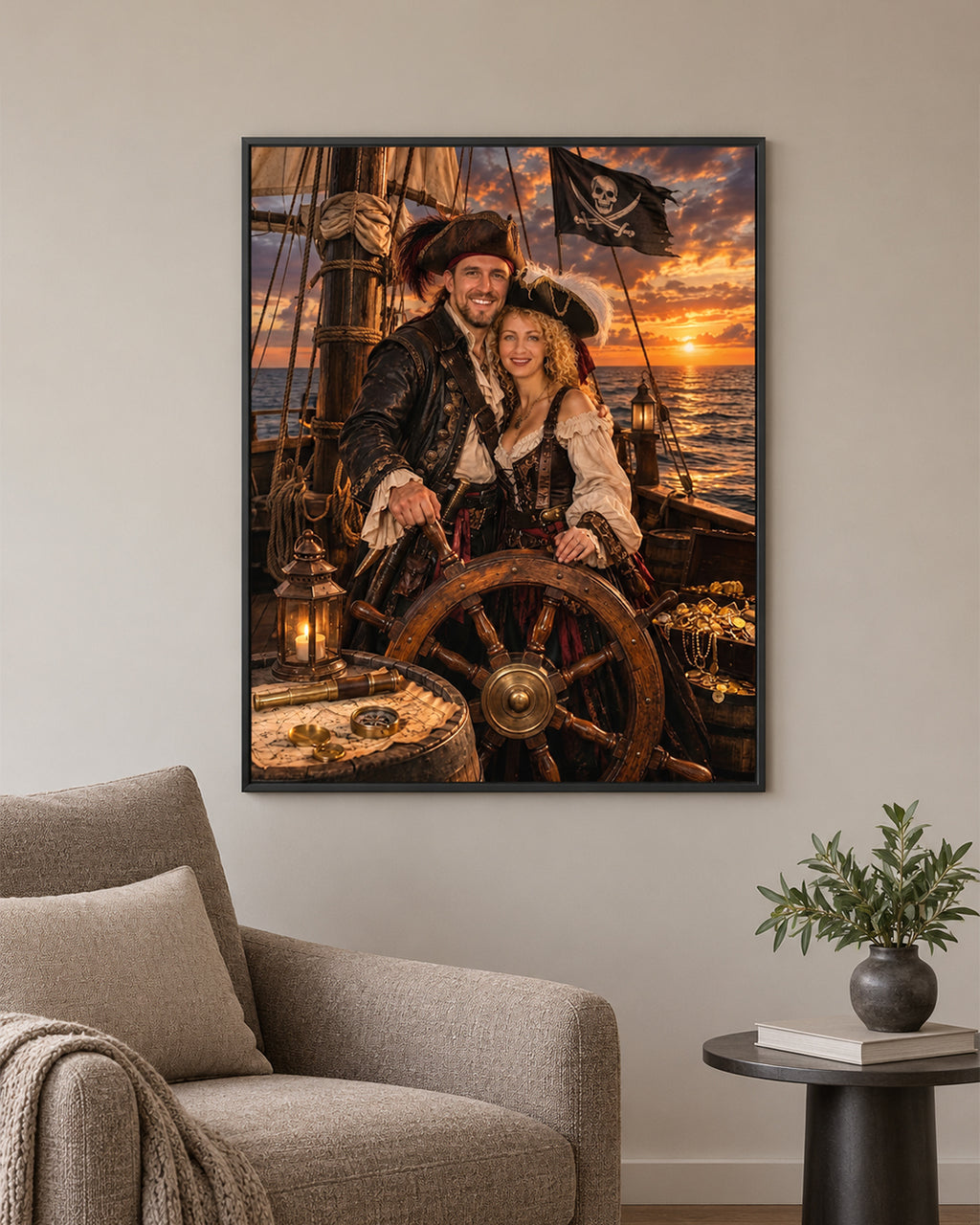 Custom Pirate Portrait From Photo – Personalized Gift