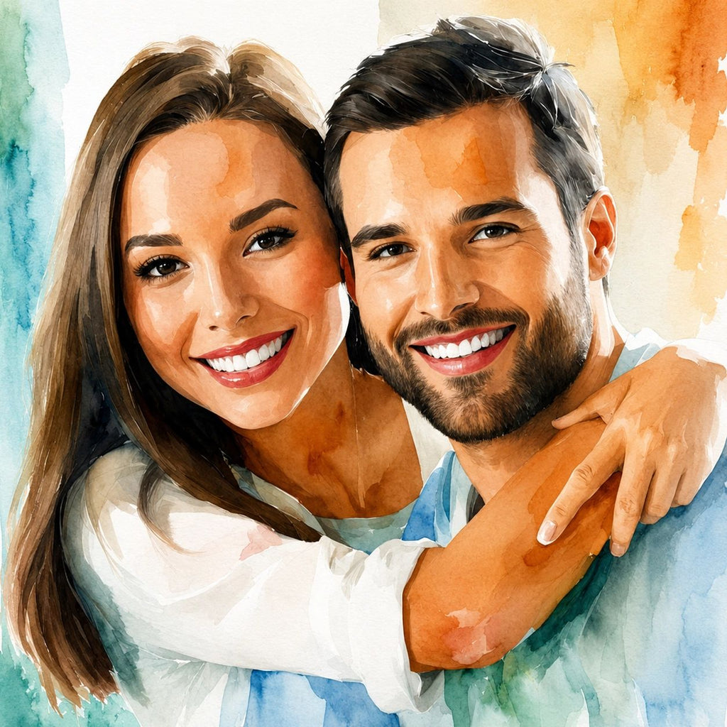 Personalized Watercolor Portrait from Photo - Custom Wall Art