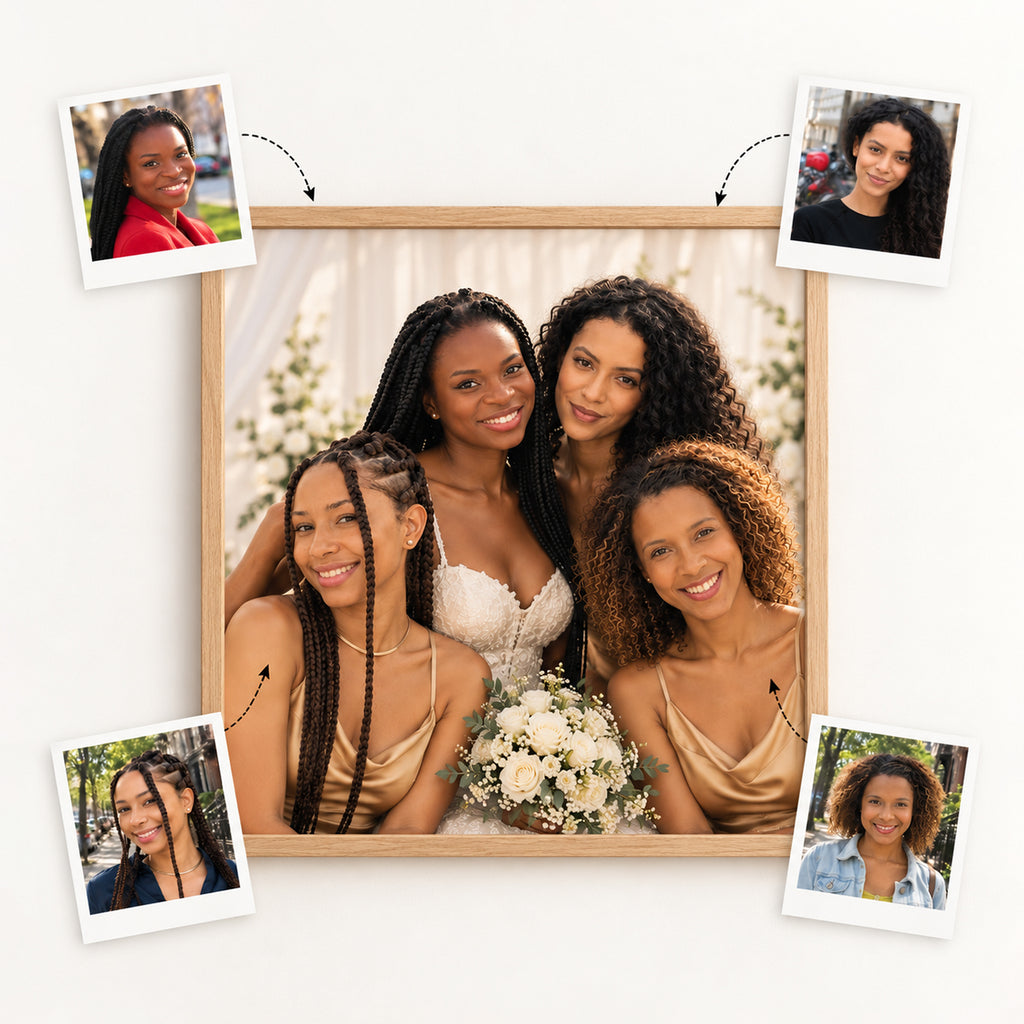 Bridesmaid Gift – Custom Bride & Bridesmaids Portrait from Photos