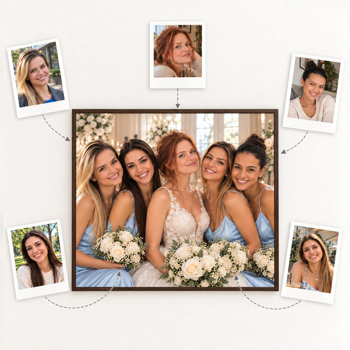 Bridesmaid Gift – Custom Bride & Bridesmaids Portrait from Photos