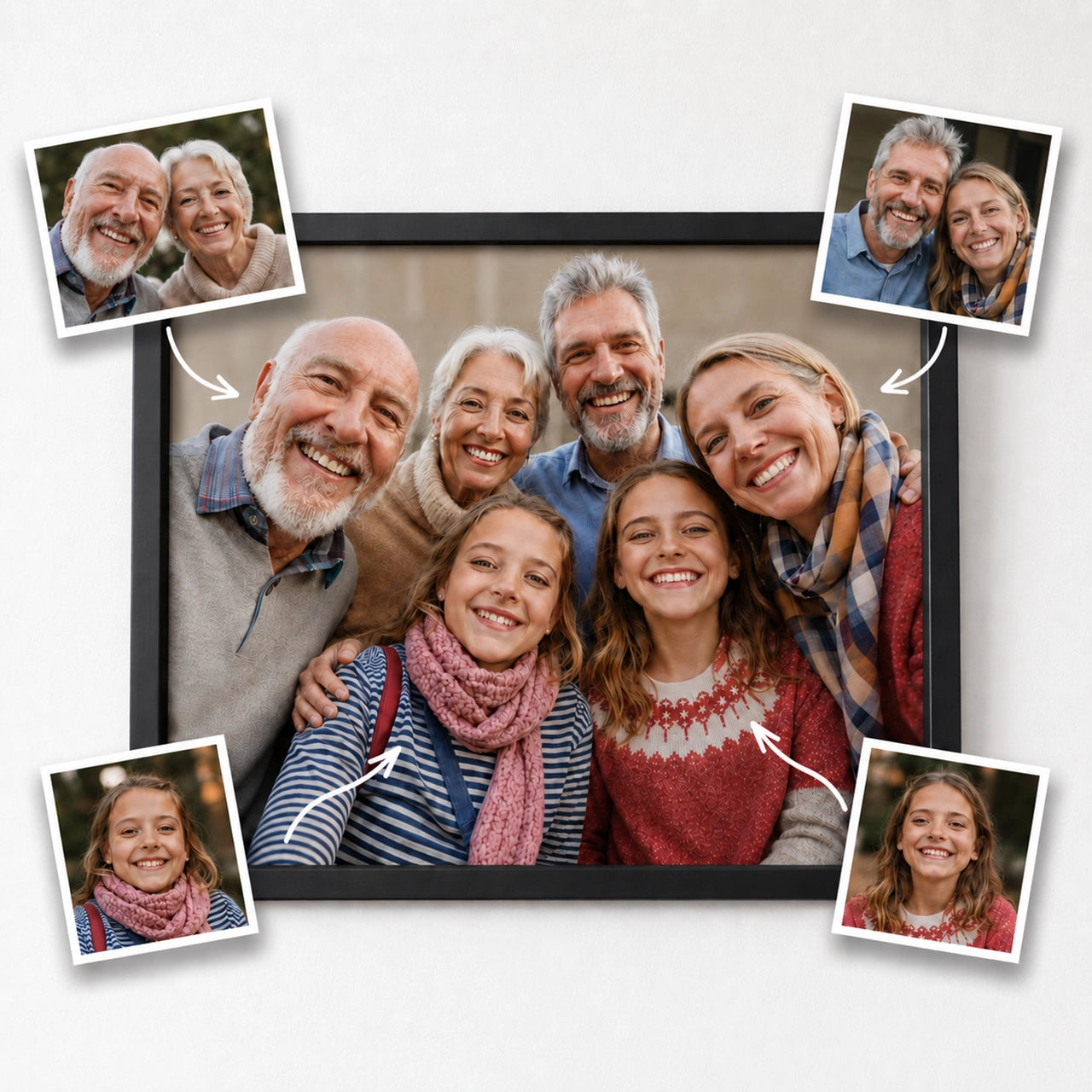 Custom Family portrait - Add a Loved One to a Photo. A Natural Way to Bring Everyone Together.