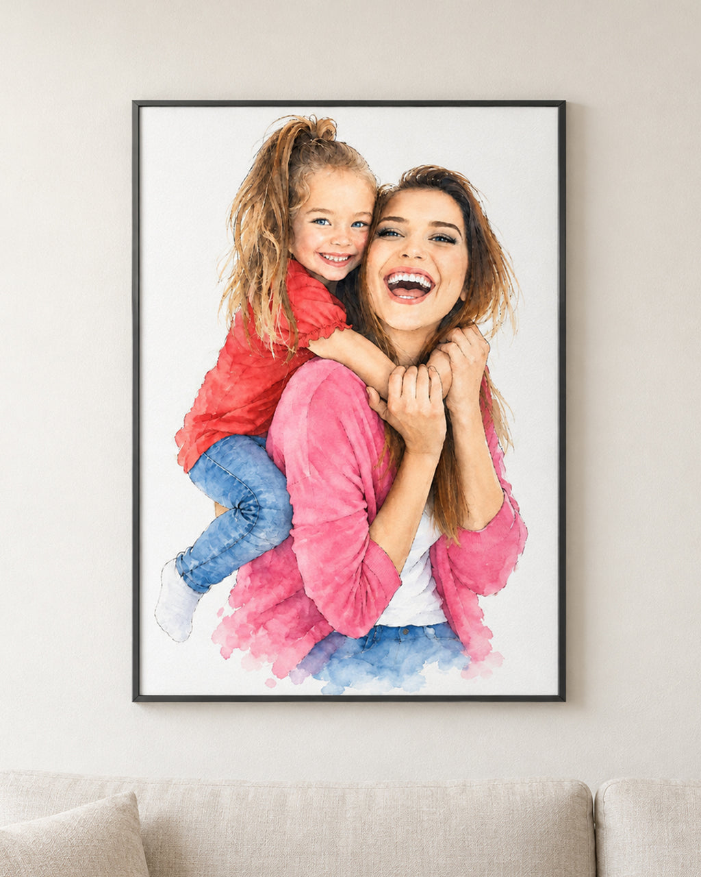 Custom Watercolor Portrait from Photo | Personalized Family Gift | Birthday, Family Keepsake & Home Decor | Canvas or Poster