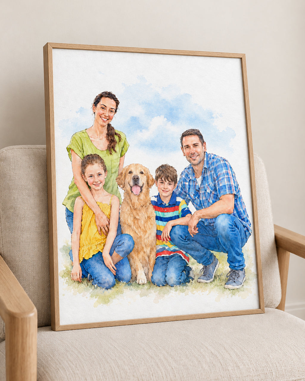 Custom Watercolor Portrait from Photo | Personalized Family Gift | Birthday, Family Keepsake & Home Decor | Canvas or Poster