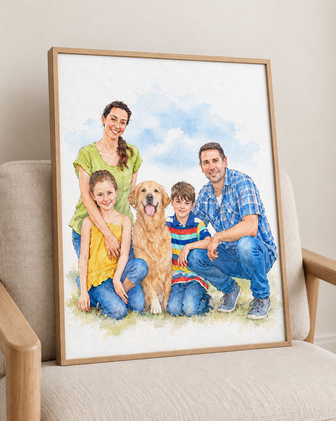 Custom Watercolor Portrait from Photo | Personalized Family Gift | Birthday, Family Keepsake & Home Decor | Canvas or Poster
