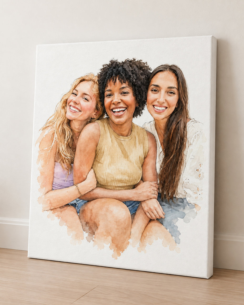 Custom Watercolor Portrait from Photo | Personalized Family Gift | Birthday, Family Keepsake & Home Decor | Canvas or Poster
