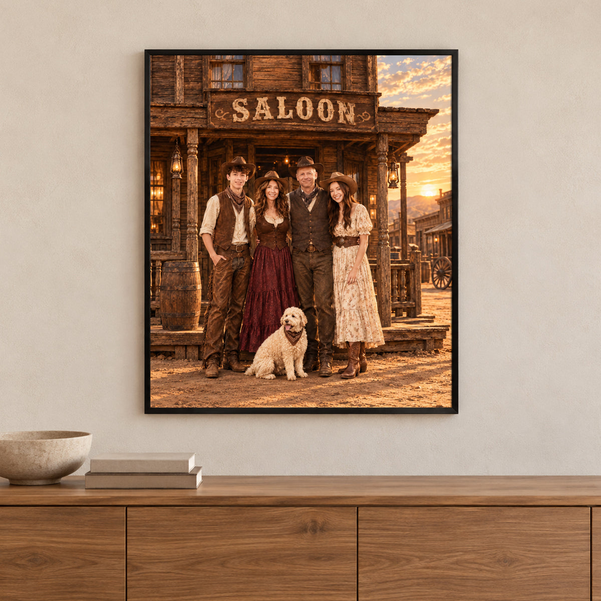 Custom Western Saloon Portrait From Photo