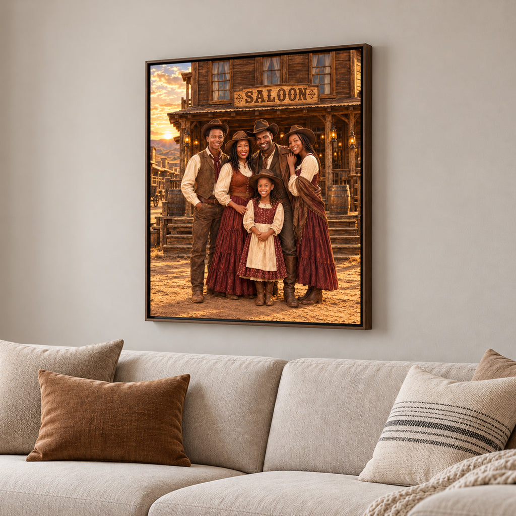 Custom Western Saloon Portrait From Photo
