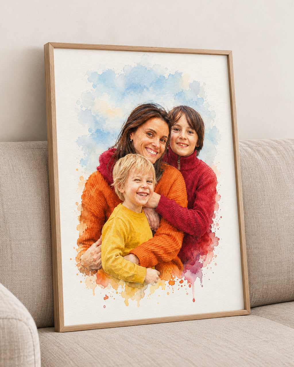 Custom Watercolor Portrait from Photo | Couple, Family & Pet | Wedding, Anniversary & Birthday Gift | Canvas or Poster